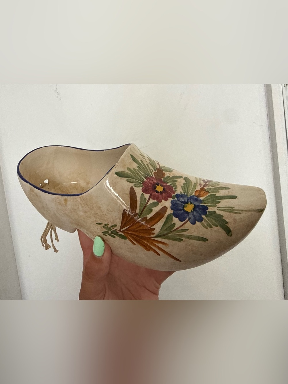 Vintage‎ hand painted ceramic “wooden shoe” Dutch